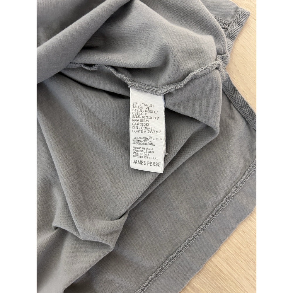 JAMES PERSE Gray Polo Shirt Size 4 XL Short Sleeve Supima Cotton USA MSX3337 - Picture 5 of 6